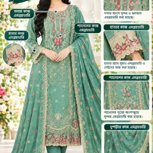 Unstitch Printed with Embrodyre 3 Pics (D. No-509-A)